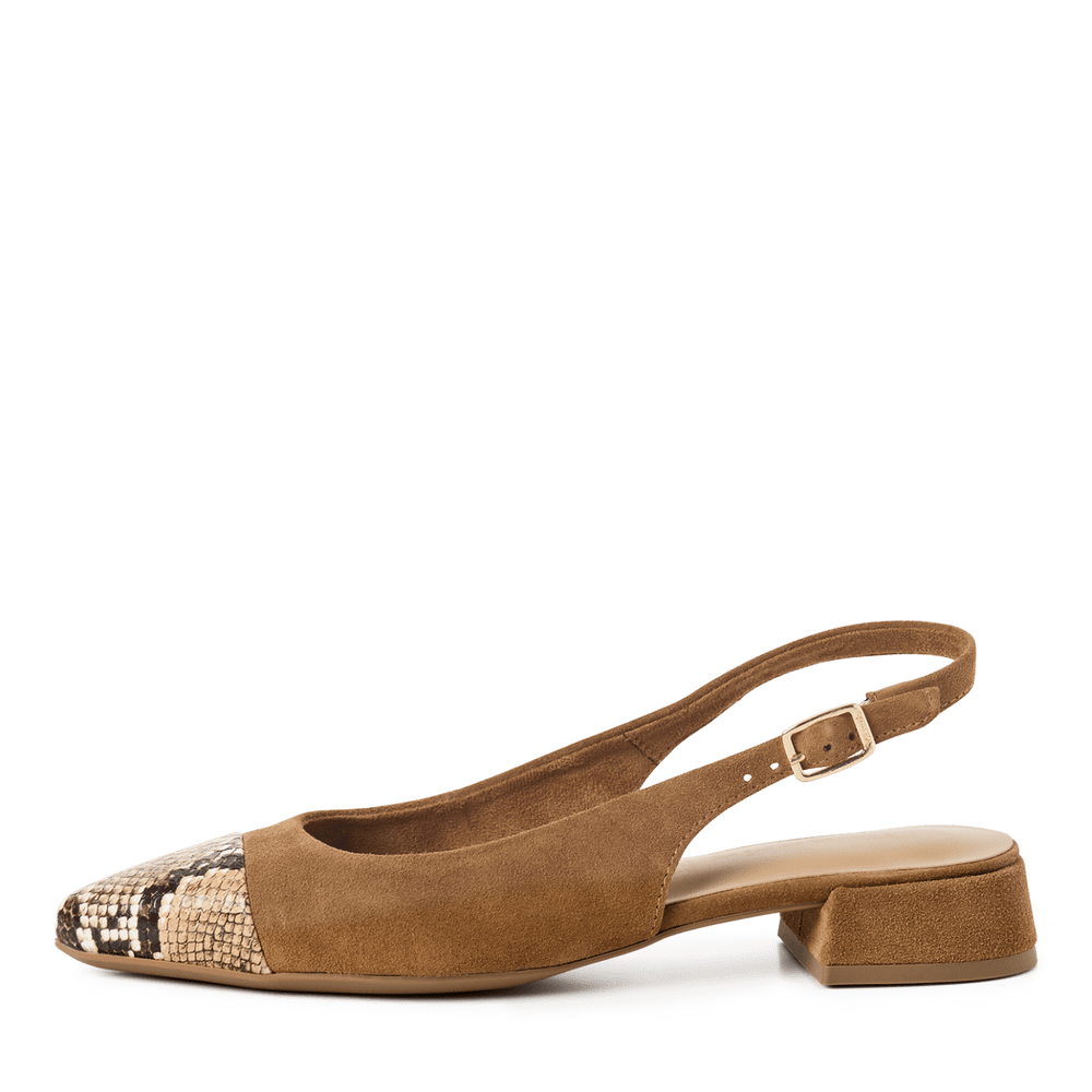 Pantofi Piele Naturala Lea COGNAC STRUCT.- Tamaris