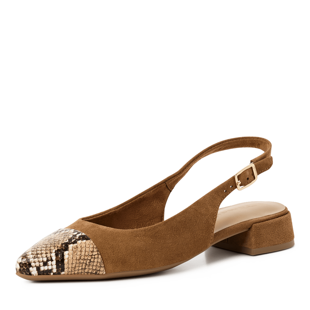 Pantofi Piele Naturala Lea COGNAC STRUCT.- Tamaris