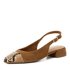 Pantofi Piele Naturala Lea COGNAC STRUCT.- Tamaris