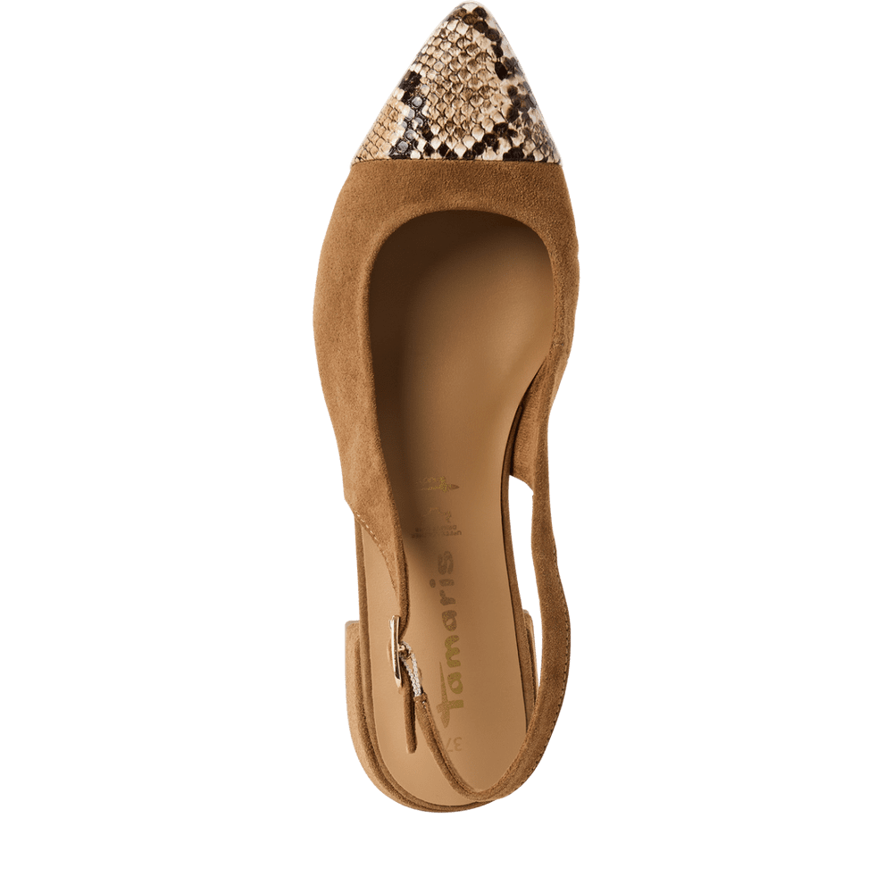 Pantofi Piele Naturala Lea COGNAC STRUCT.- Tamaris