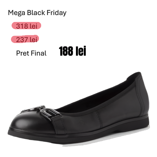 Balerini Piele Naturala  Ambra Black - Marco Tozzi