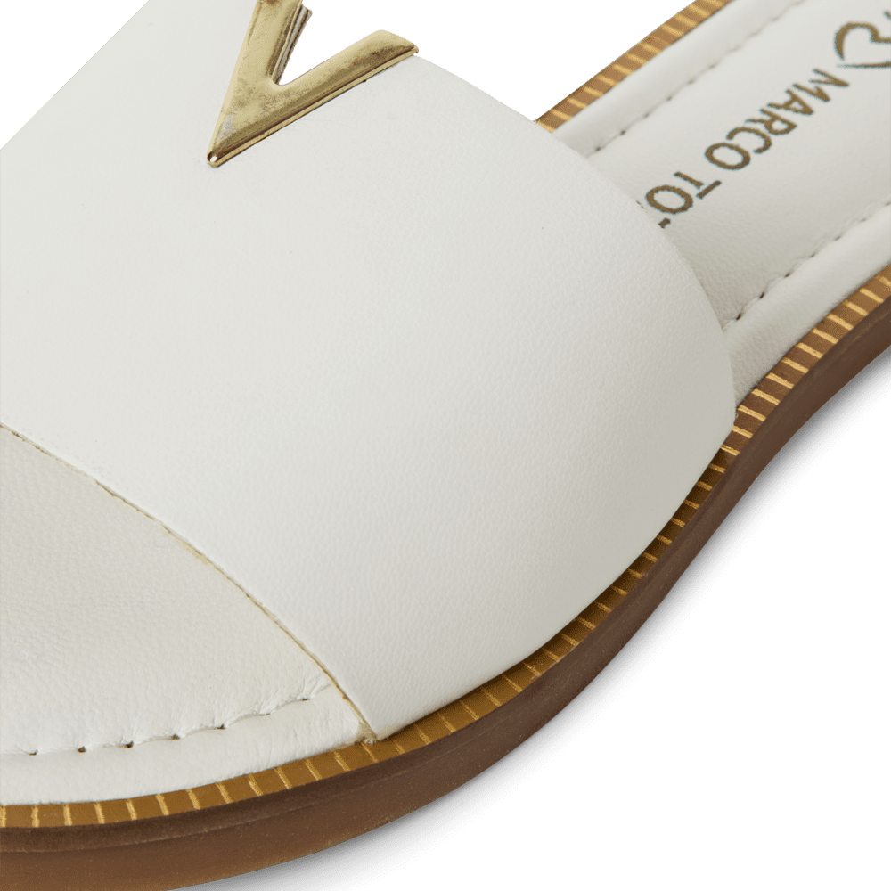 Papuci Piele Naturala Aynara White - Marco Tozzi