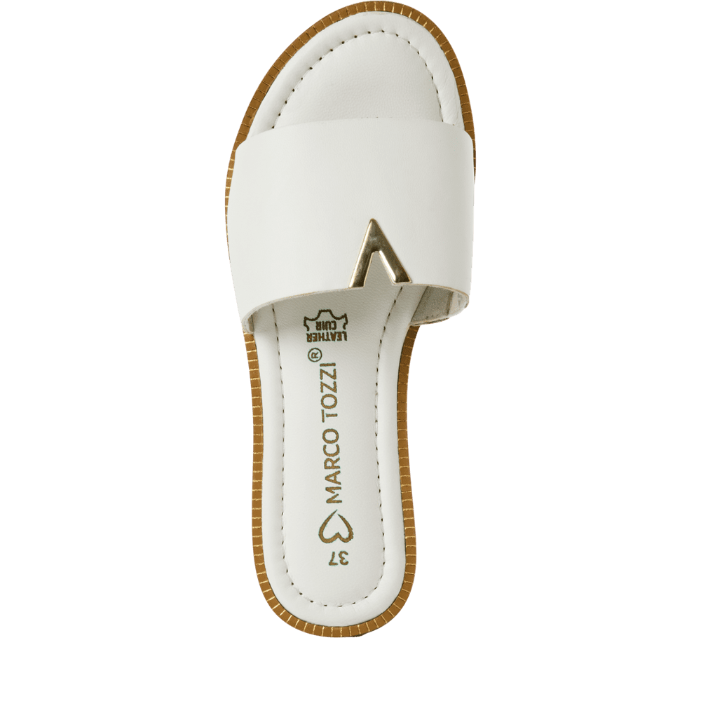 Papuci Piele Naturala Aynara White - Marco Tozzi