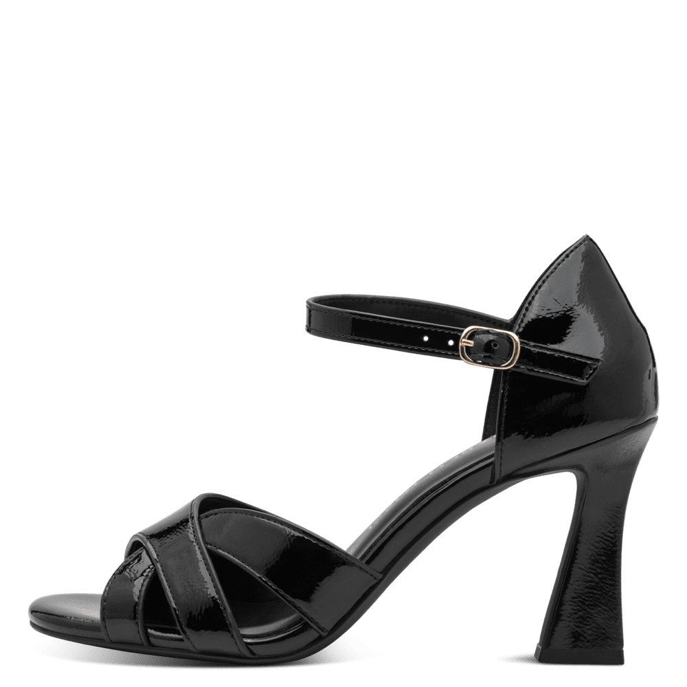 Sandale Cu Toc Togino Black Patent - Marco Tozzi