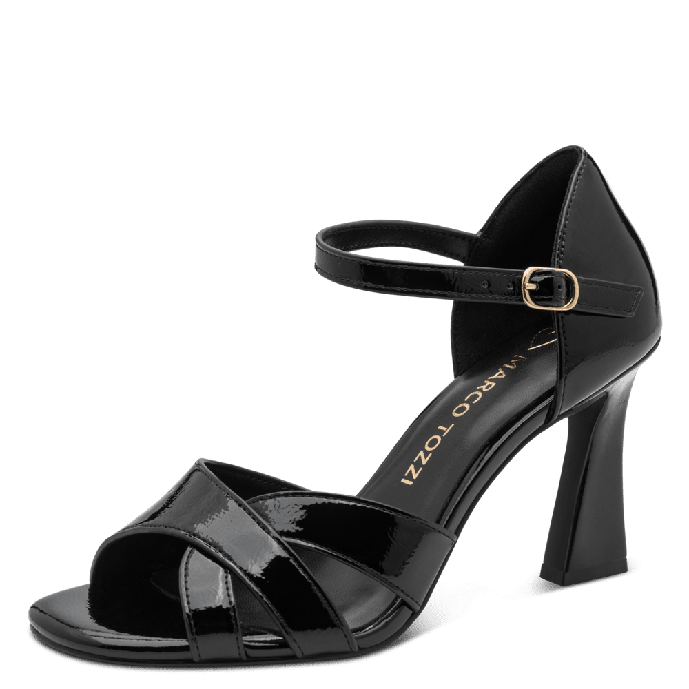 Sandale Cu Toc Togino Black Patent - Marco Tozzi