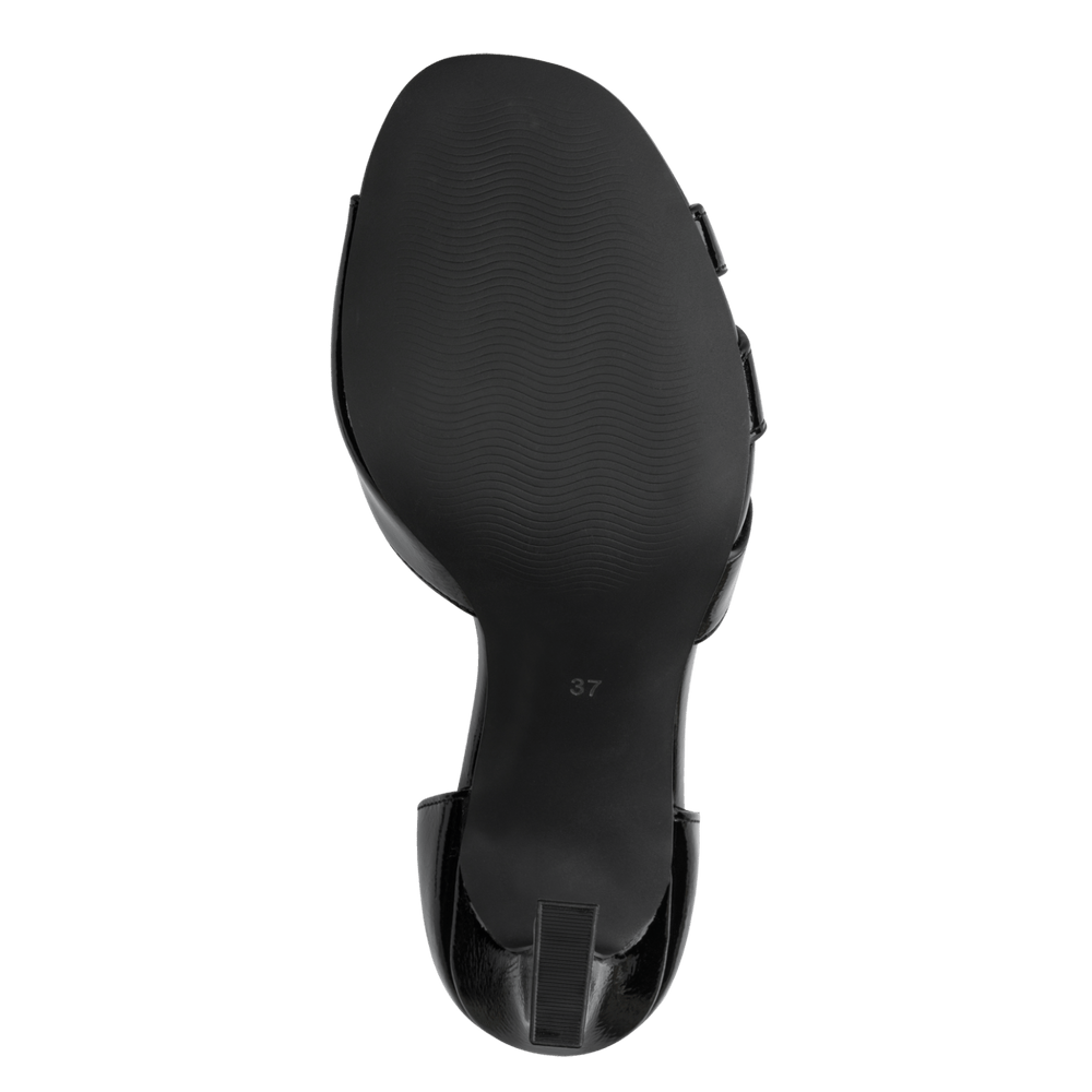 Sandale Cu Toc Togino Black Patent - Marco Tozzi