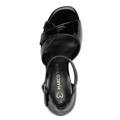Sandale Cu Toc Togino Black Patent - Marco Tozzi