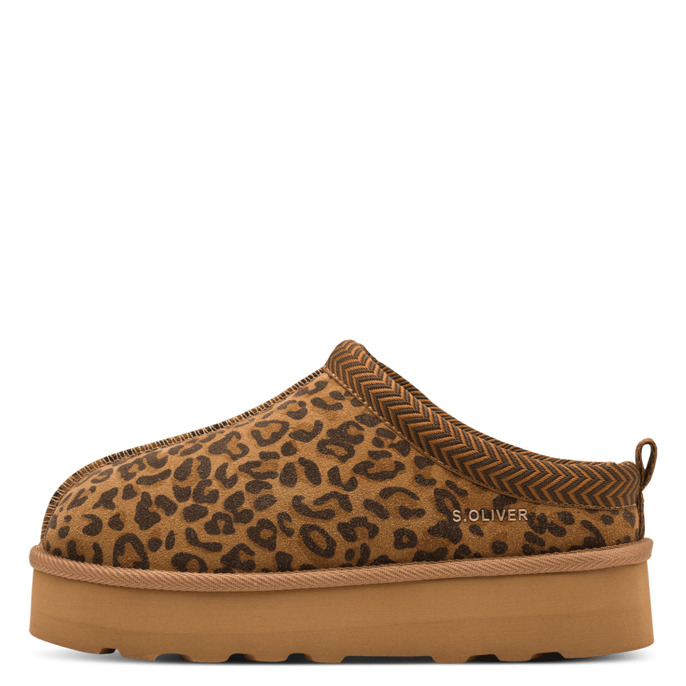 Sabot Piele Naturala Stil UGG AILAH Leopard - S.Oliver