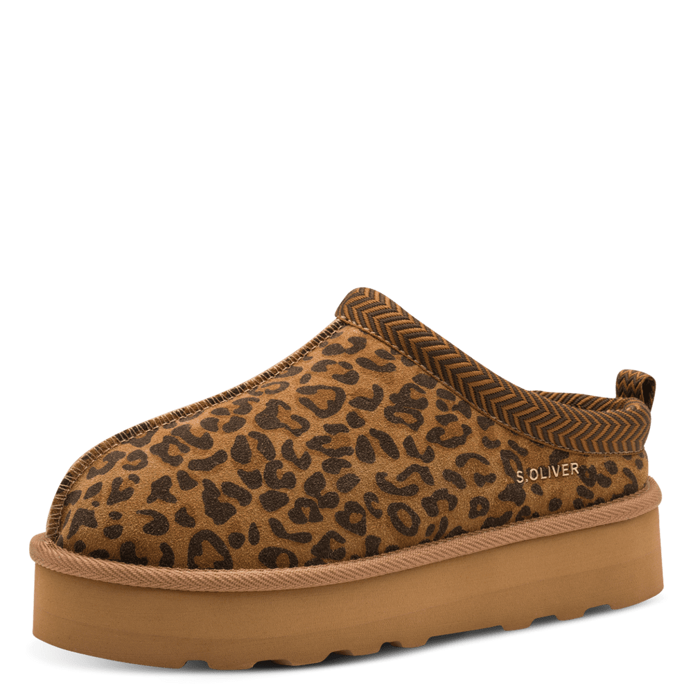 Sabot Piele Naturala Stil UGG AILAH Leopard - S.Oliver