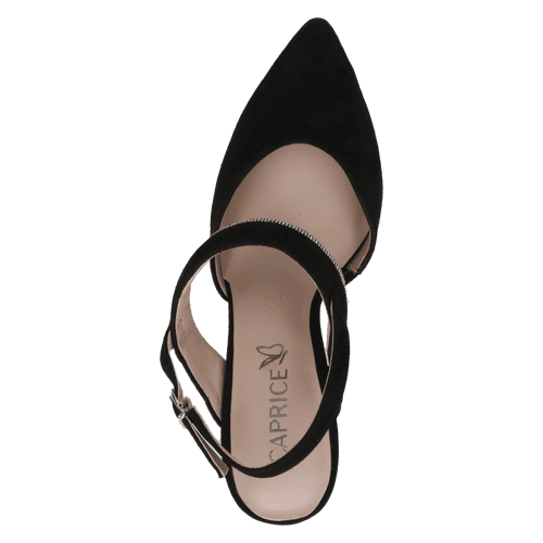 Pantofi Piele Naturala Effie Black Suede- Caprice
