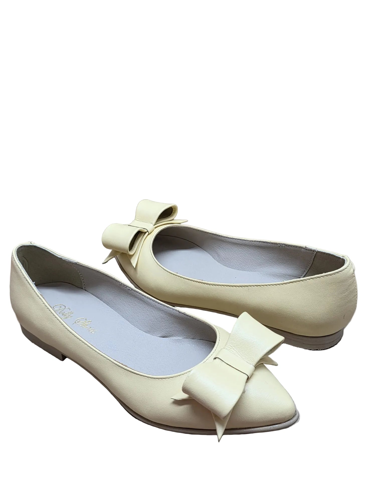 Balerini Piele Naturala 249 Galben Funda - Dolly Shoes
