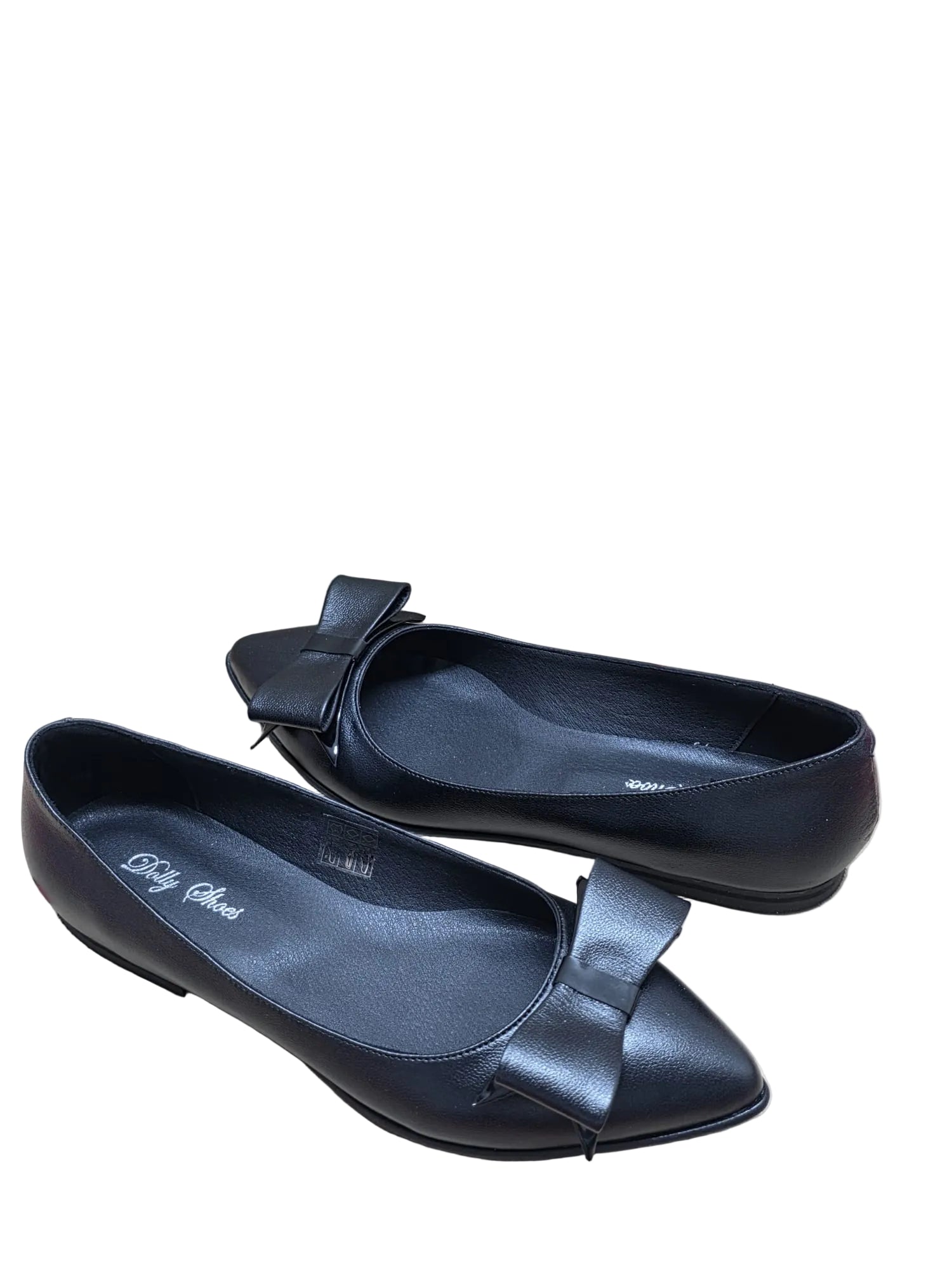 Balerini Piele Naturala 249 Negru Funda - Dolly Shoes