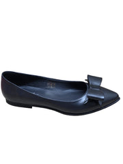 Balerini Piele Naturala 249 Negru Funda - Dolly Shoes