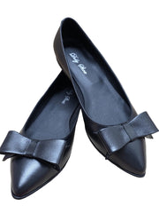 Balerini Piele Naturala 249 Negru Funda - Dolly Shoes