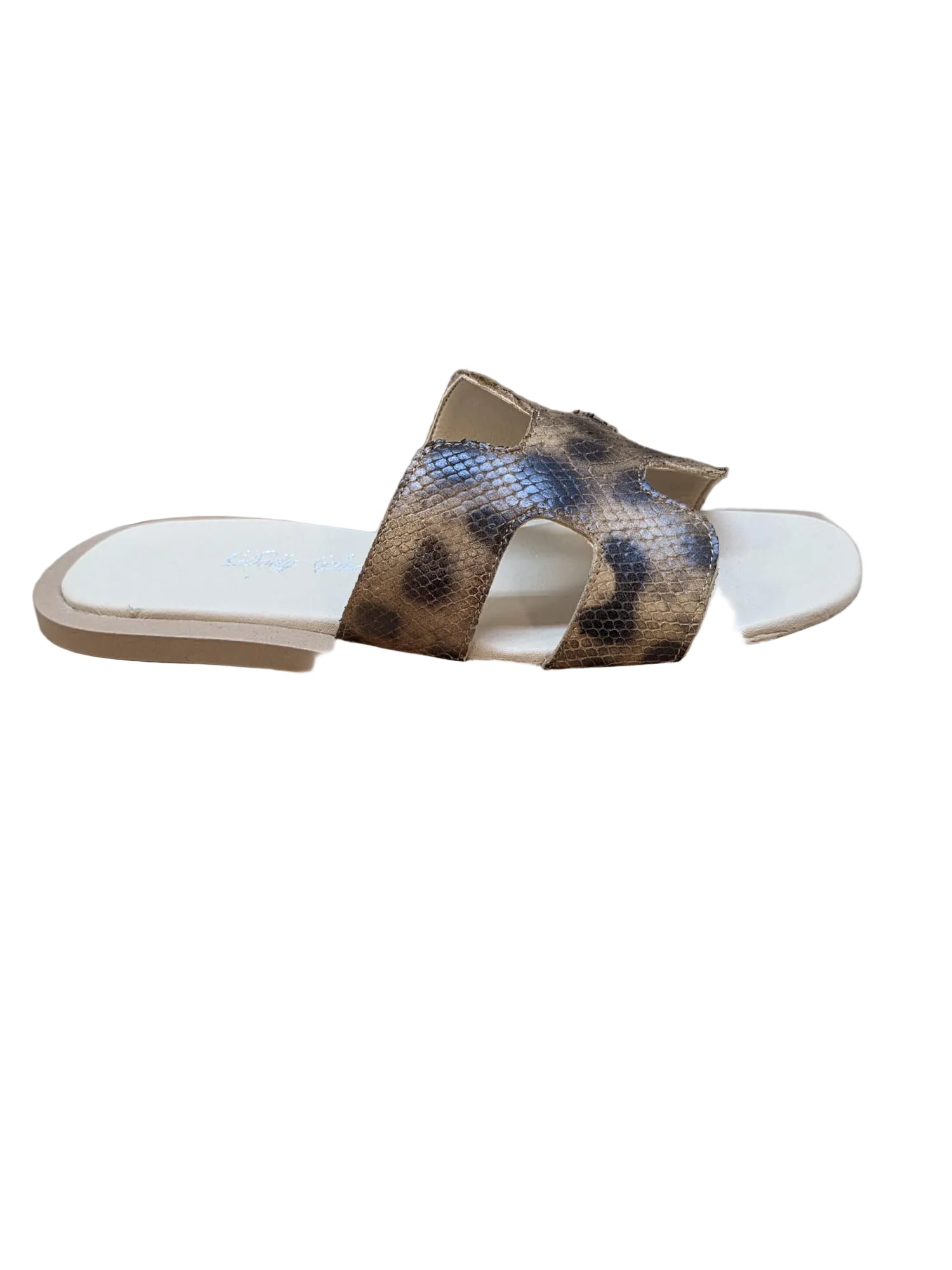Papuci Piele Naturala Hava Animal Print - Dolly Shoes
