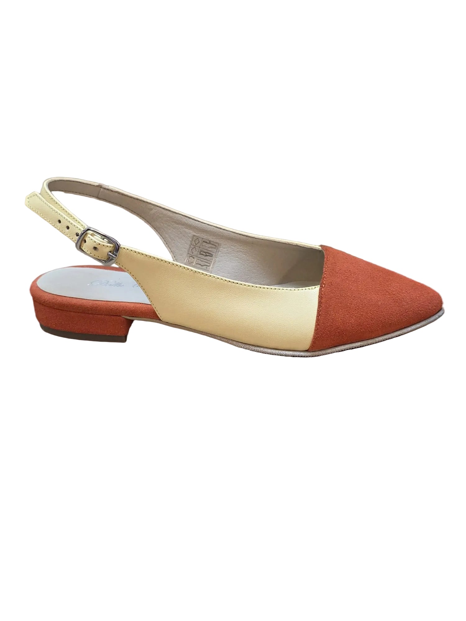 Balerini Piele Naturala Dolly PS84 box galben- velur orange