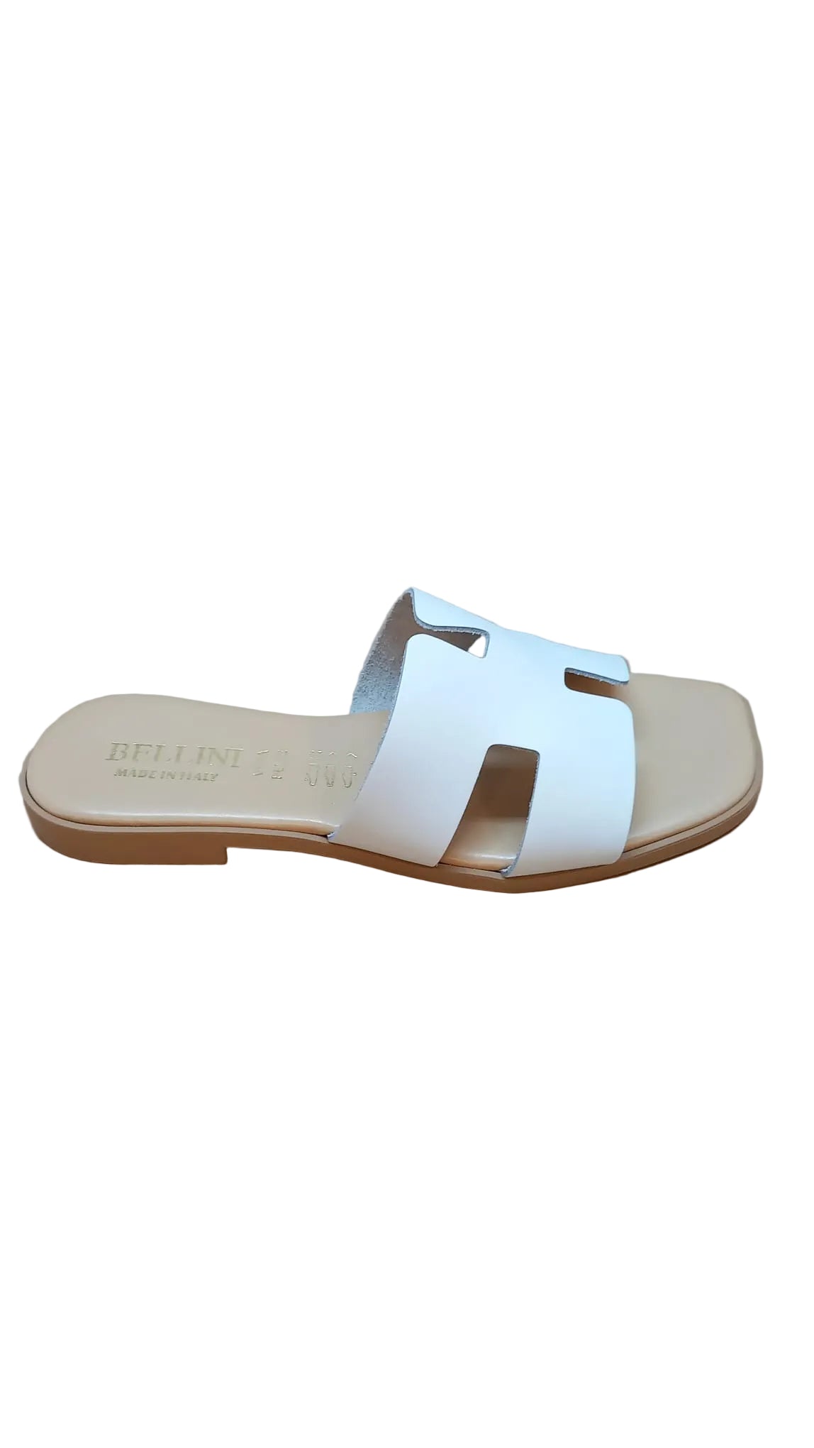 Papuci Piele Naturala Lux Vibe Alb Bellini