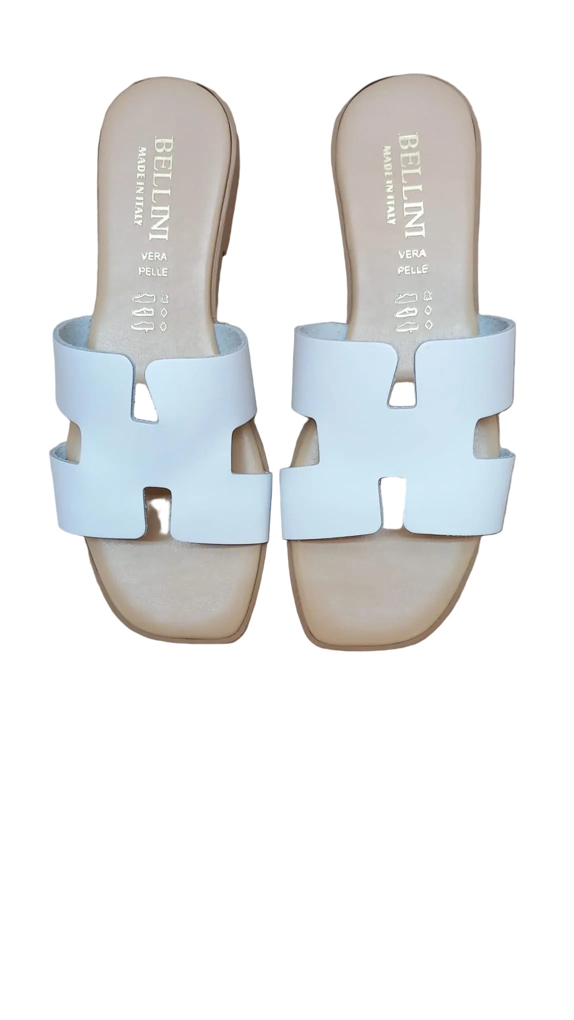 Papuci Piele Naturala Lux Vibe Alb Bellini