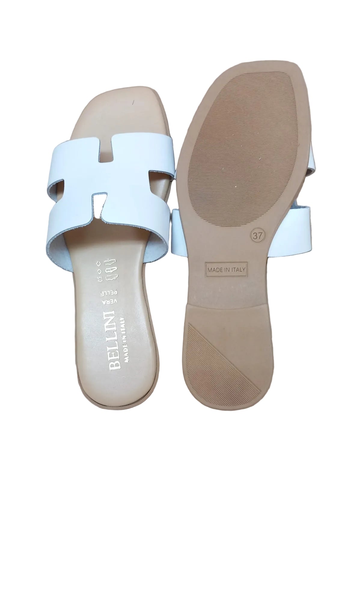 Papuci Piele Naturala Lux Vibe Alb Bellini