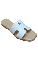 Papuci Piele Naturala Lux Vibe Alb Bellini