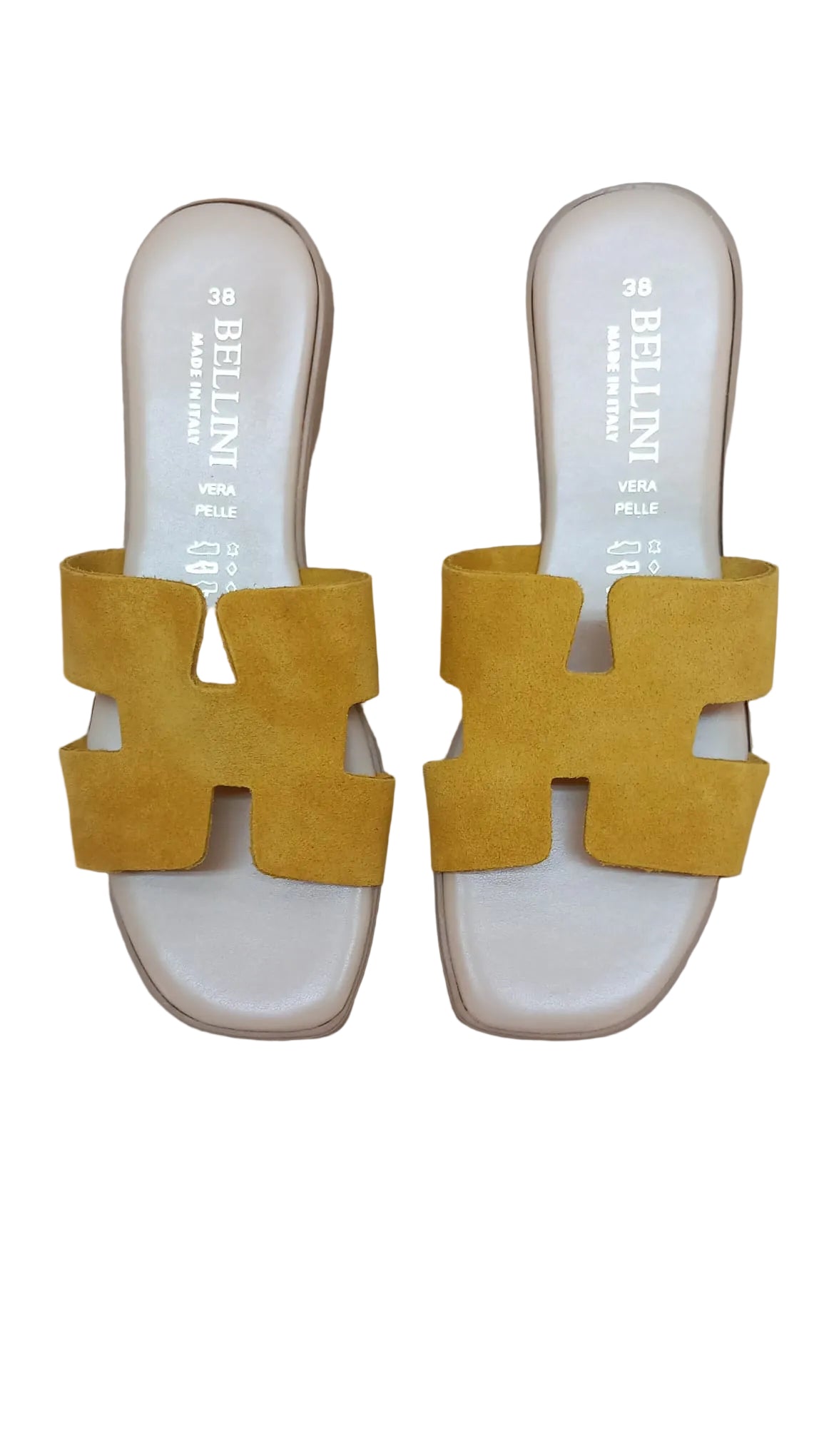 Papuci Piele Naturala Lux Crosta Gold Bellini