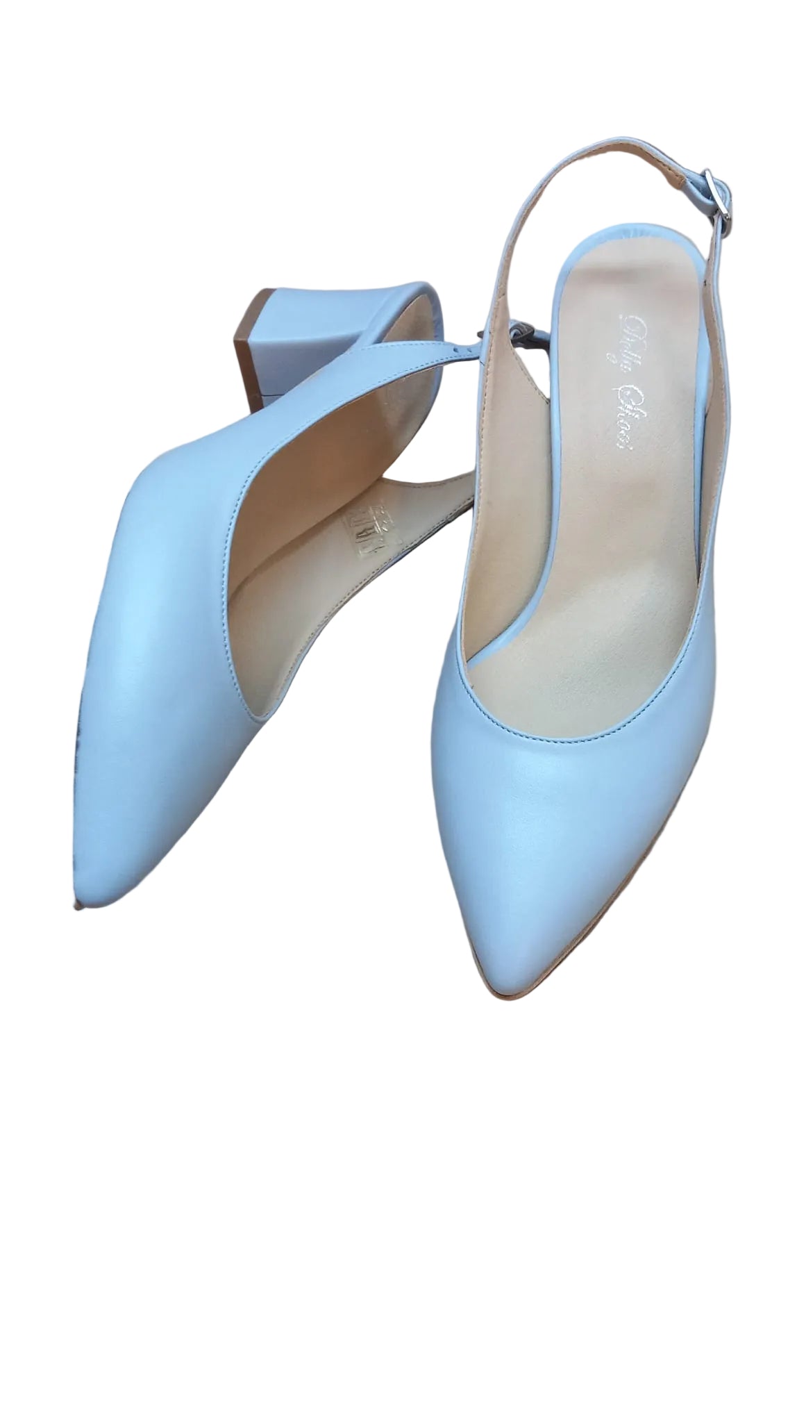 Pantofi Piele Naturala Alma Ice Bleu Dolly Shoes