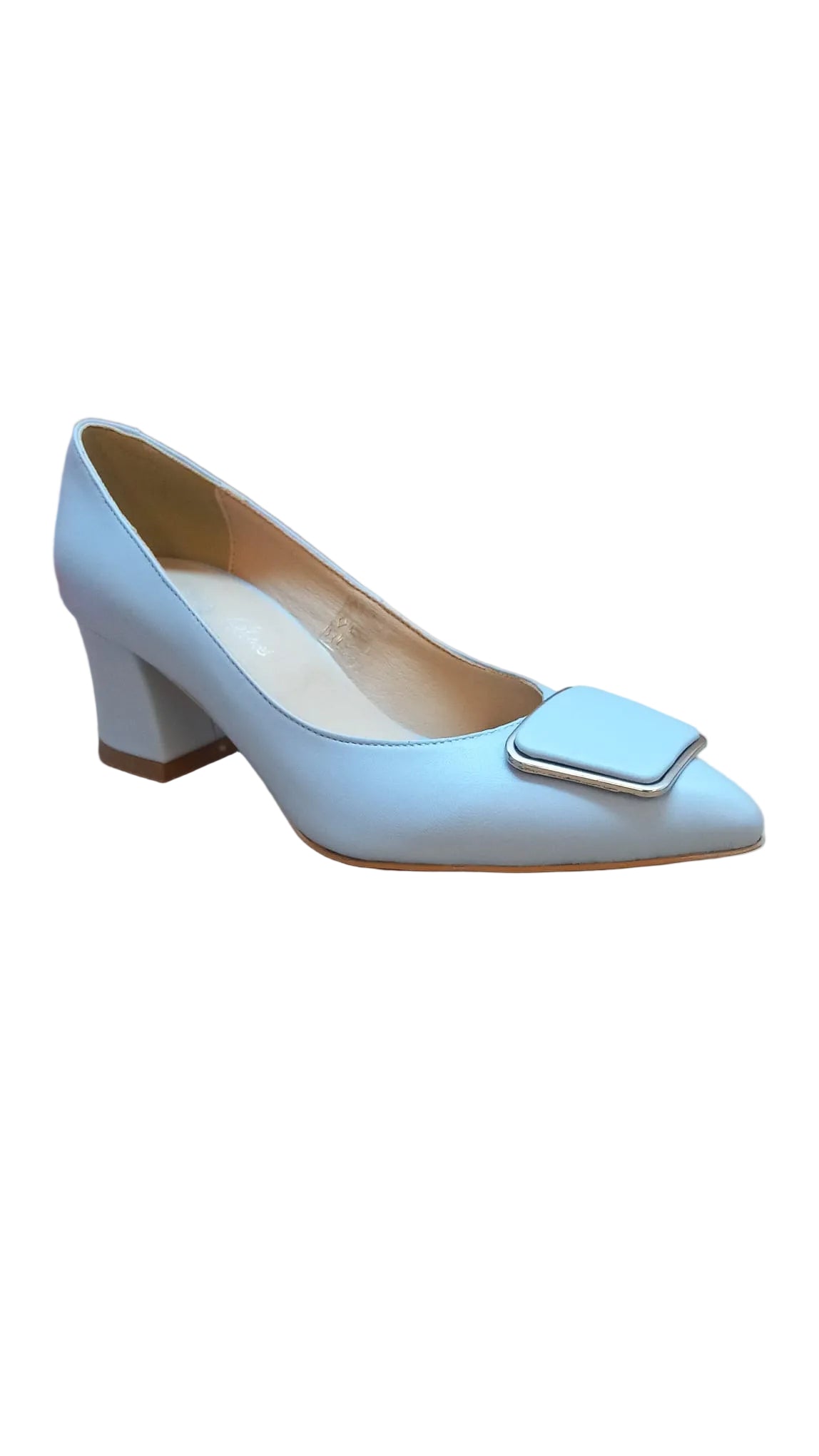 Pantofi Piele Naturala Nicol Ice Bleu - Dolly Shoes