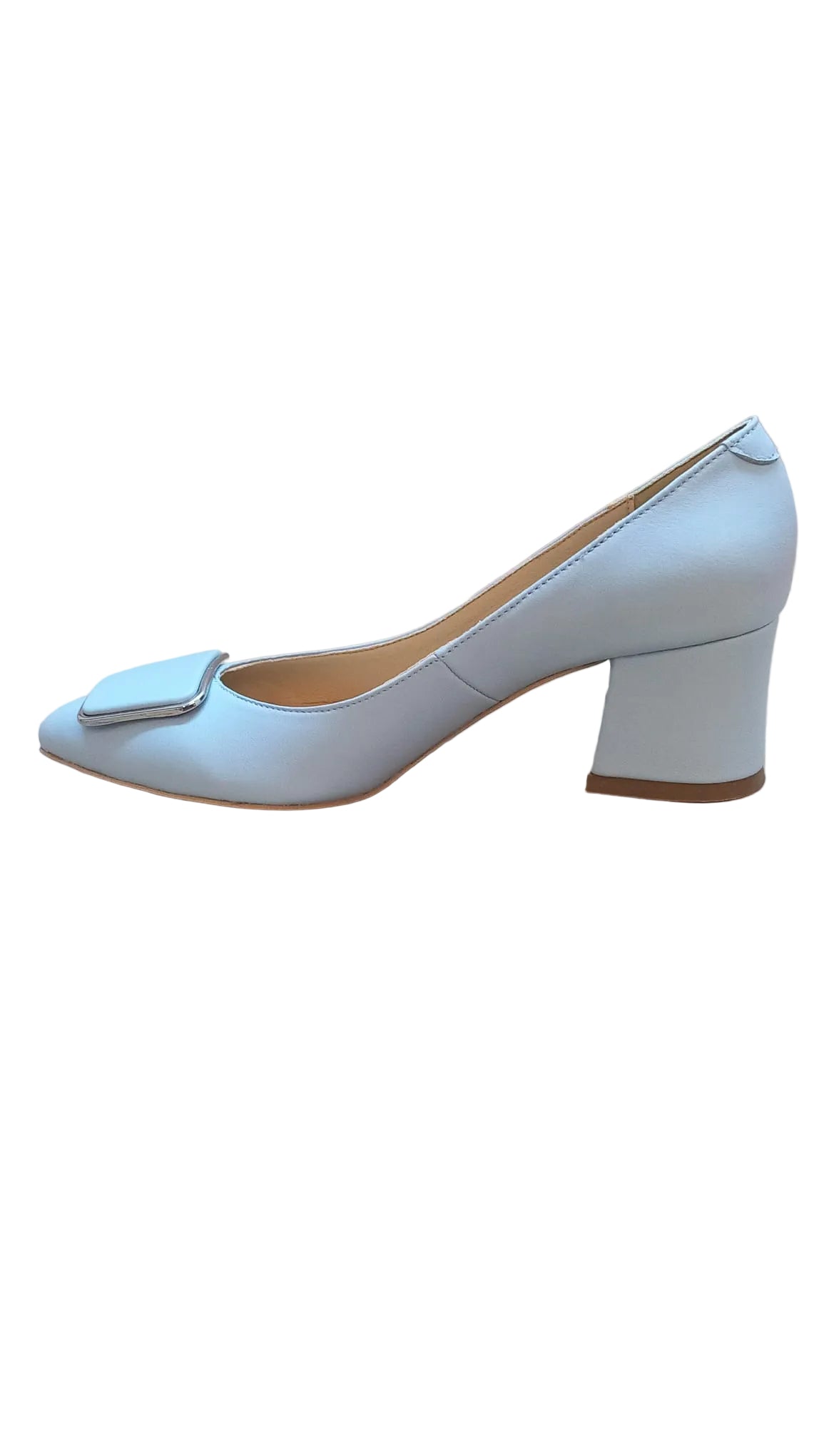 Pantofi Piele Naturala Nicol Ice Bleu - Dolly Shoes