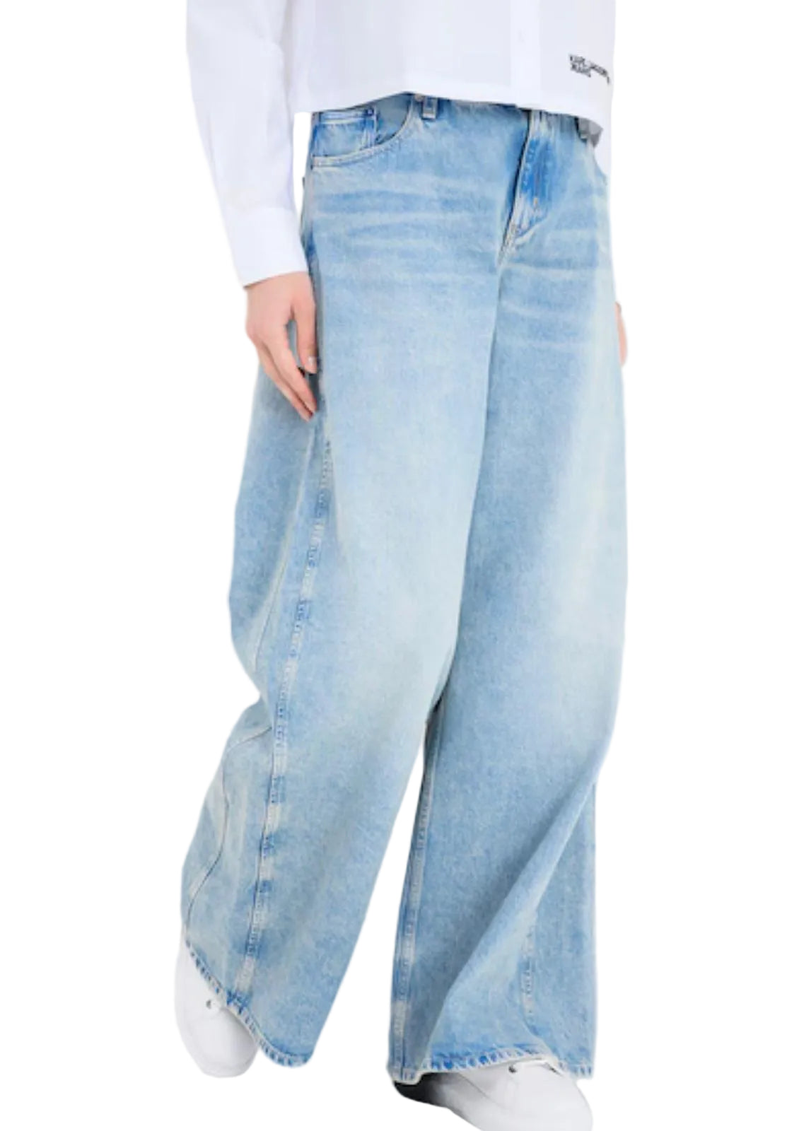 Blugi Wide Leg Panel Denim Karl Lagerfeld