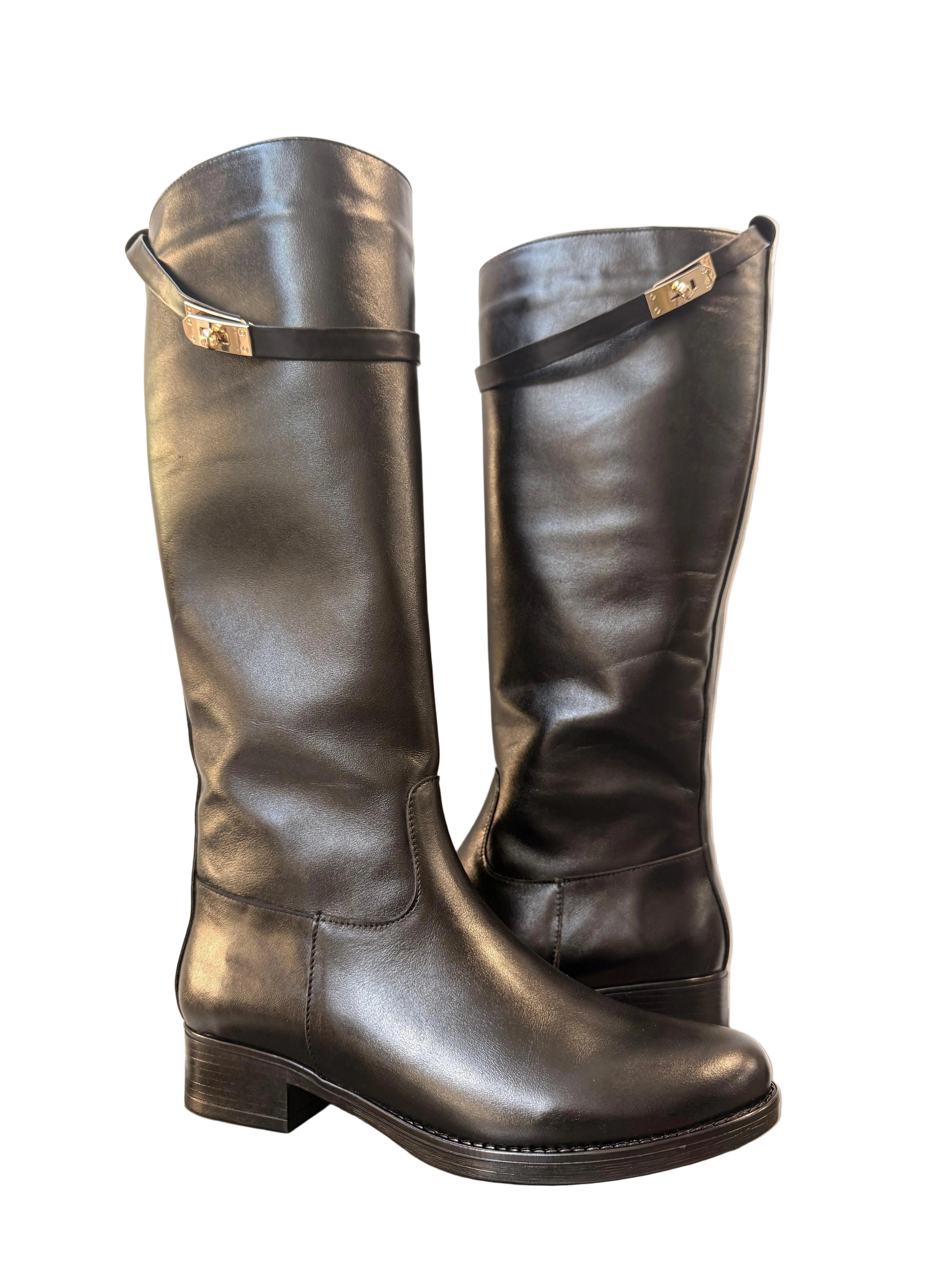 Cizme Piele Naturala Thaia Black Nappa - Dolly Shoes