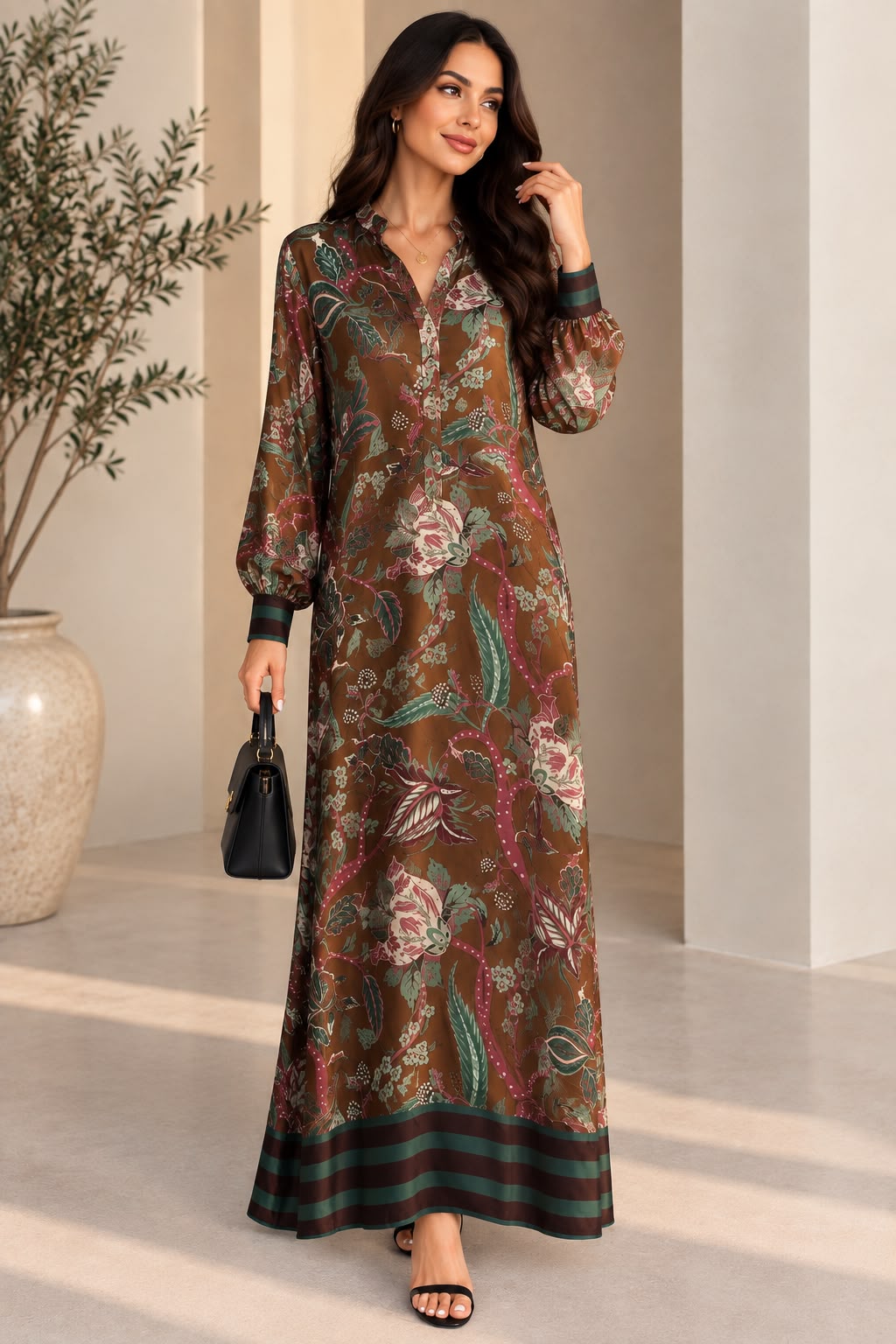 Rochie Lunga Wu Side 26289 Imprimeu Floral