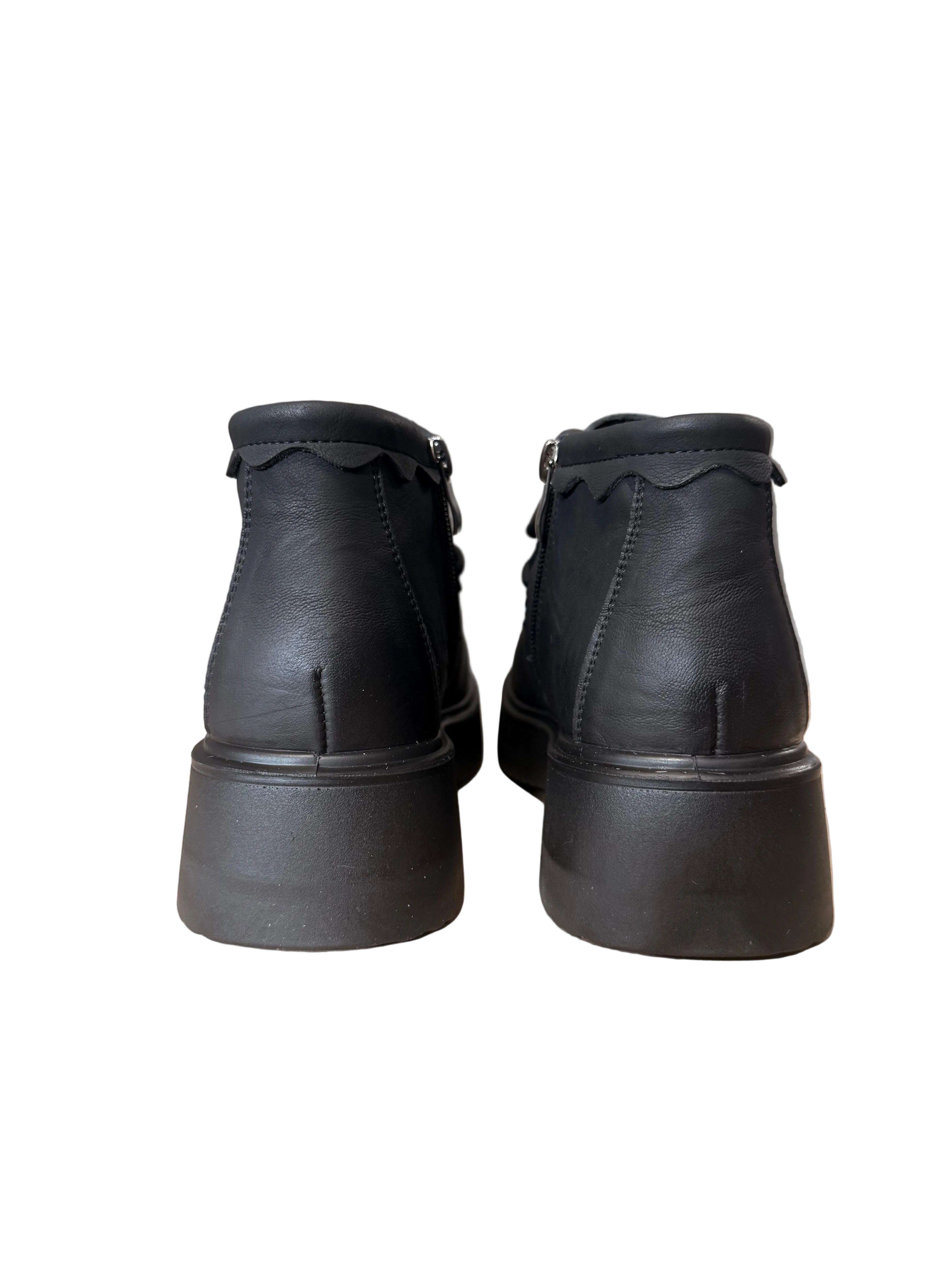 Ghete Piele Naturala Styleno ET58786 Black Oskon