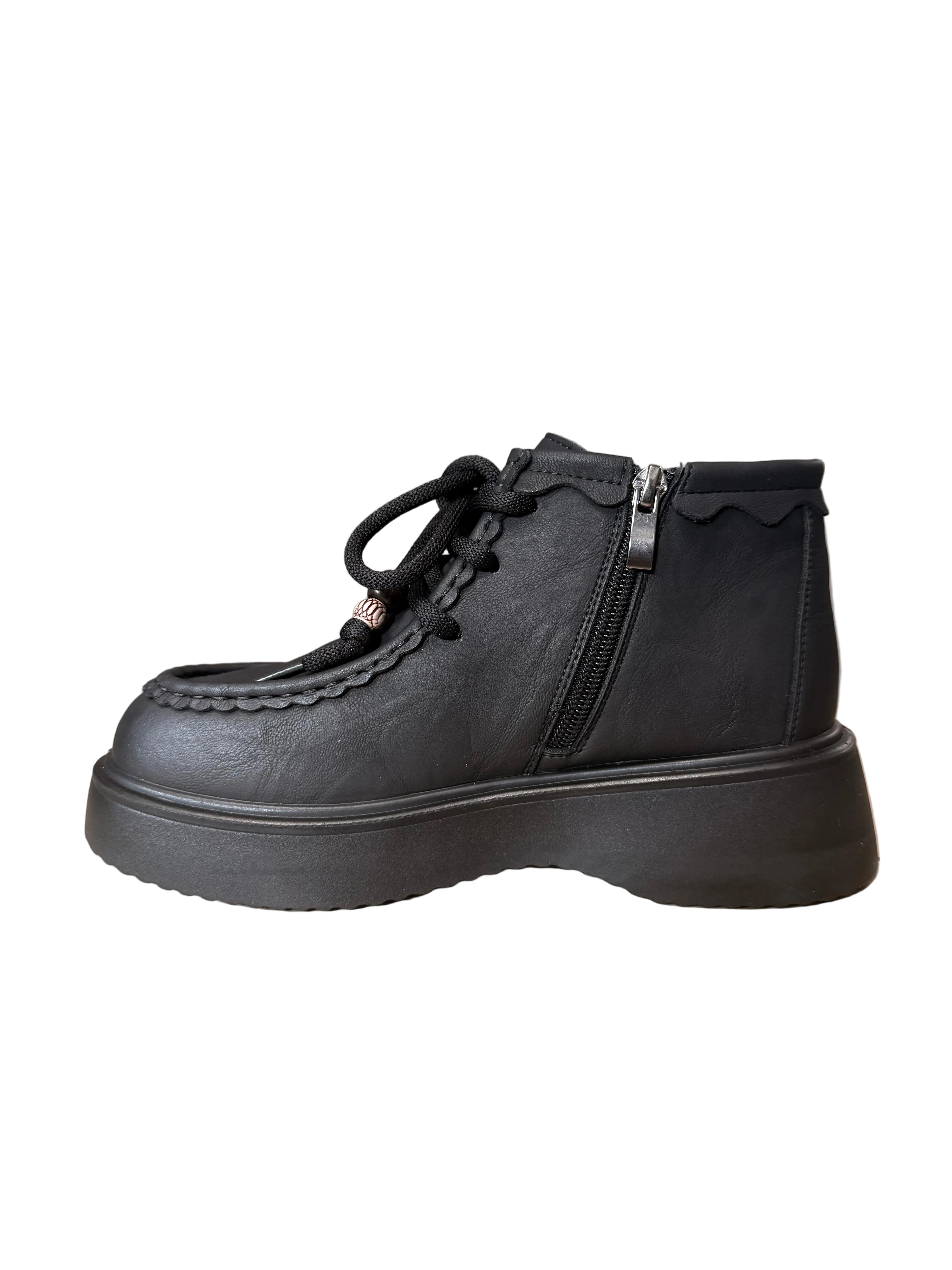 Ghete Piele Naturala Styleno ET58786 Black Oskon