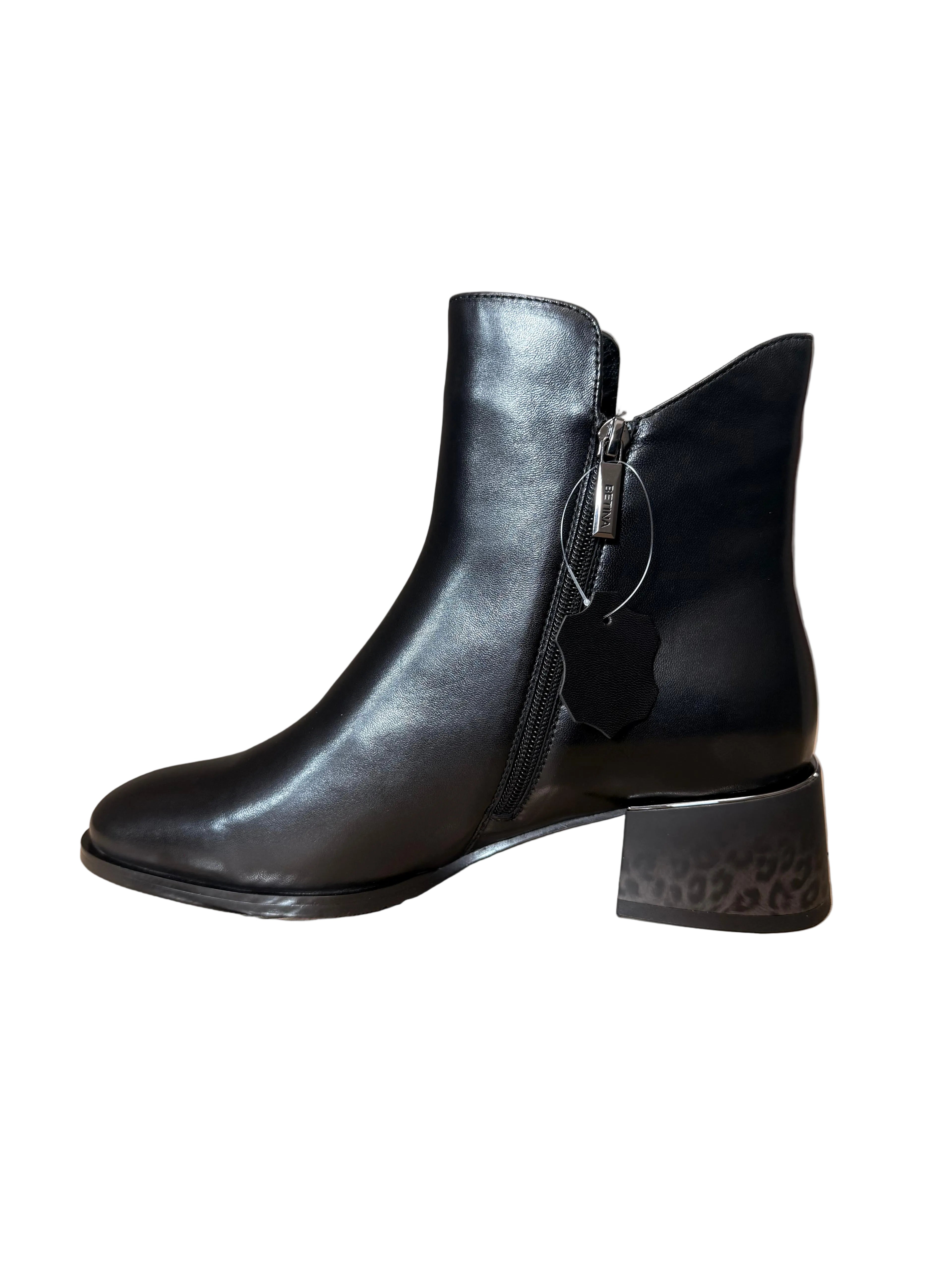 Ghete Piele Naturala J5.5-1FA2172 Black - Betina Scarpe