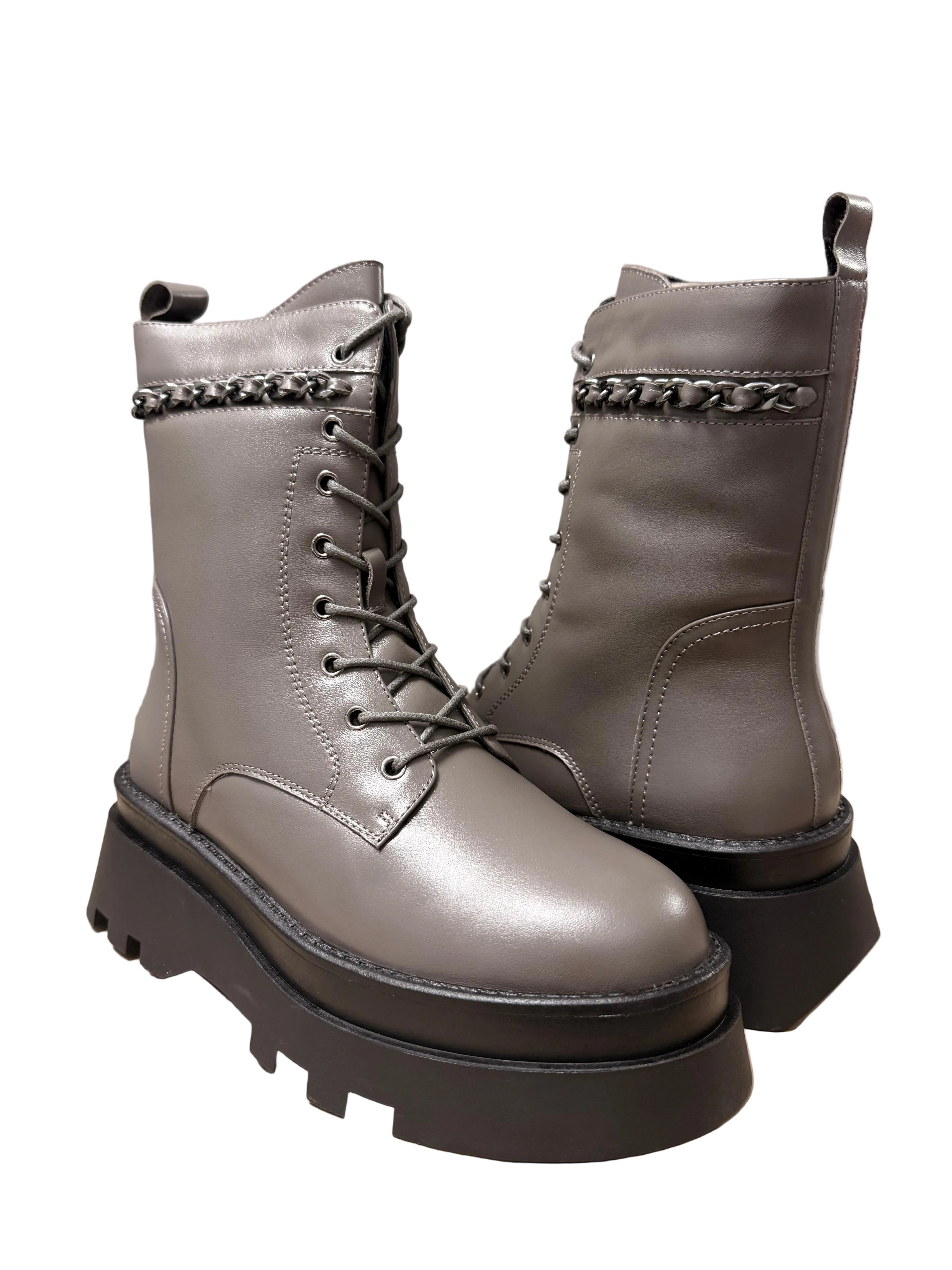 Ghete Piele Naturala P539-L1123R-1 Khaki - Betina Scarpe