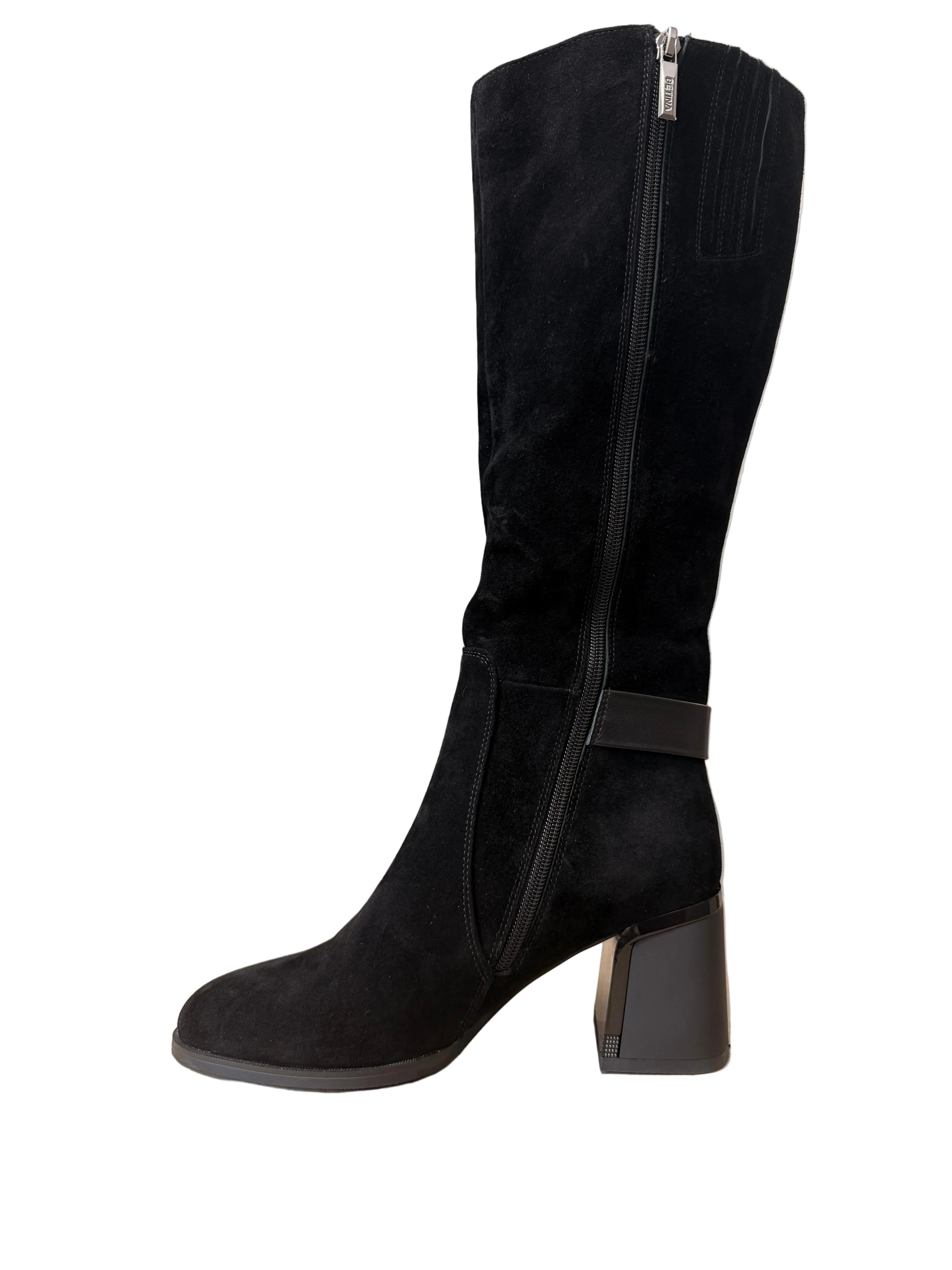 Ghete Piele Naturala P1307-L306 Black - Betina Scarpe