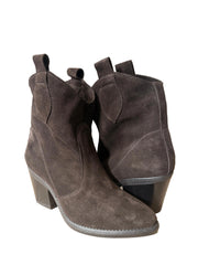 Botine Piele Naturala Sara Brown Suede - Dolly Shoes