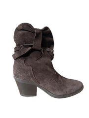 Botine Piele Naturala Saraya Brown Suede - Dolly Shoes