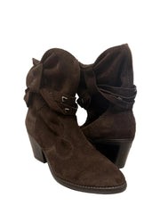 Botine Piele Naturala Saraya Brown Suede - Dolly Shoes