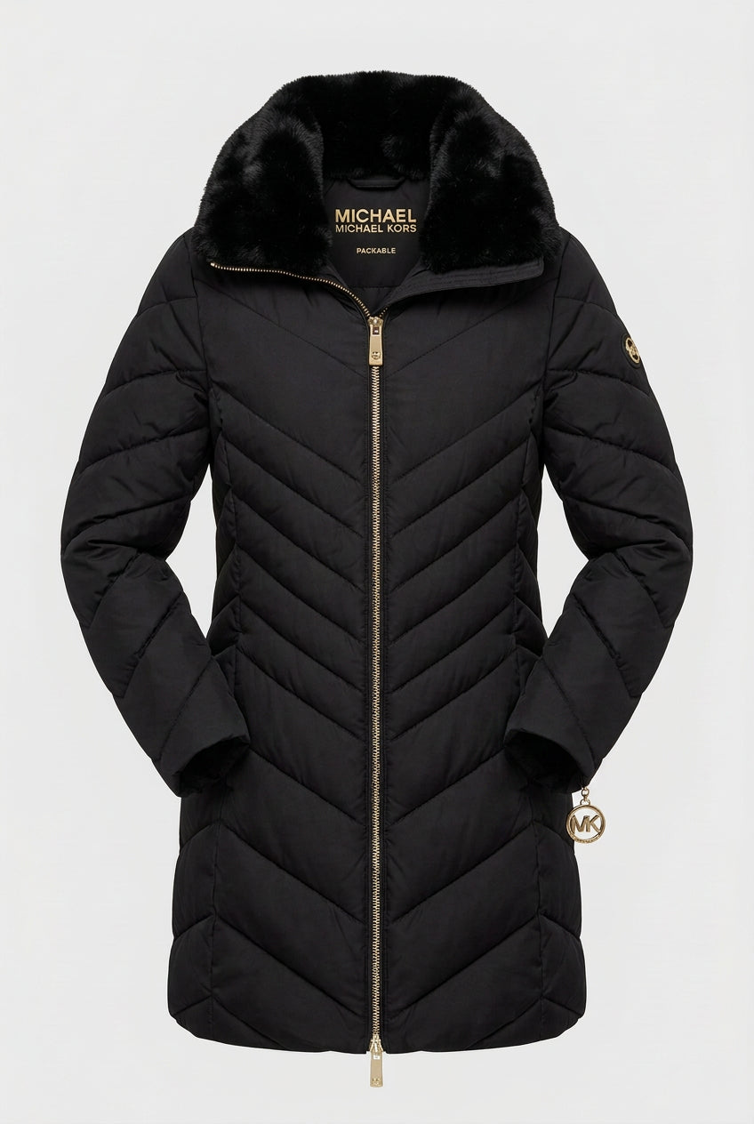 Geaca Waterproof Long Strech Black - Michael Kors