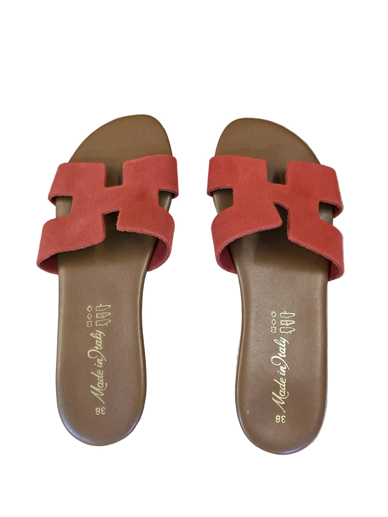 Papuci Piele Naturala Lux Vibe Italy Red Suede