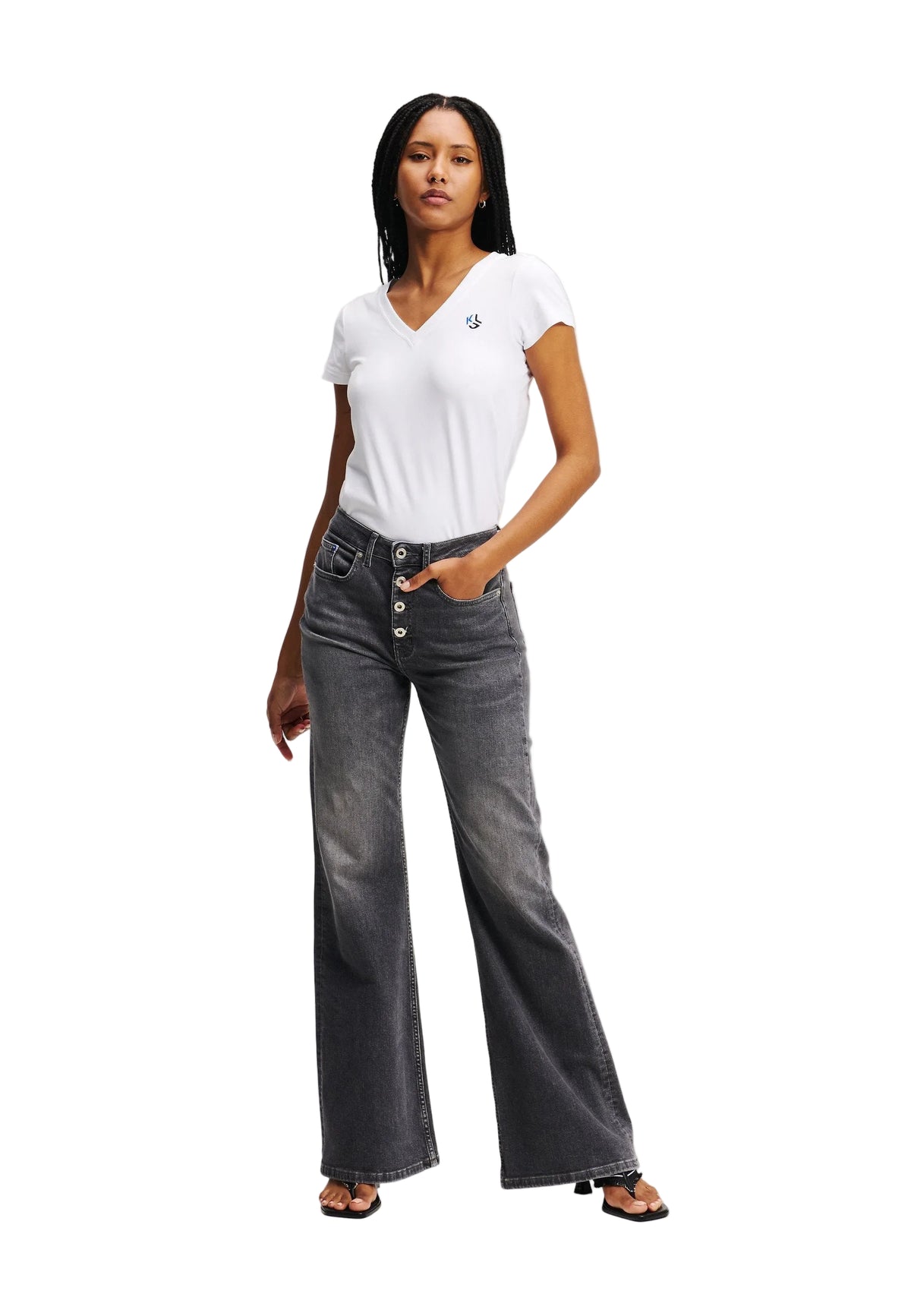 Blugi Flared Shank Denim Visual Washed Karl Lagerfeld