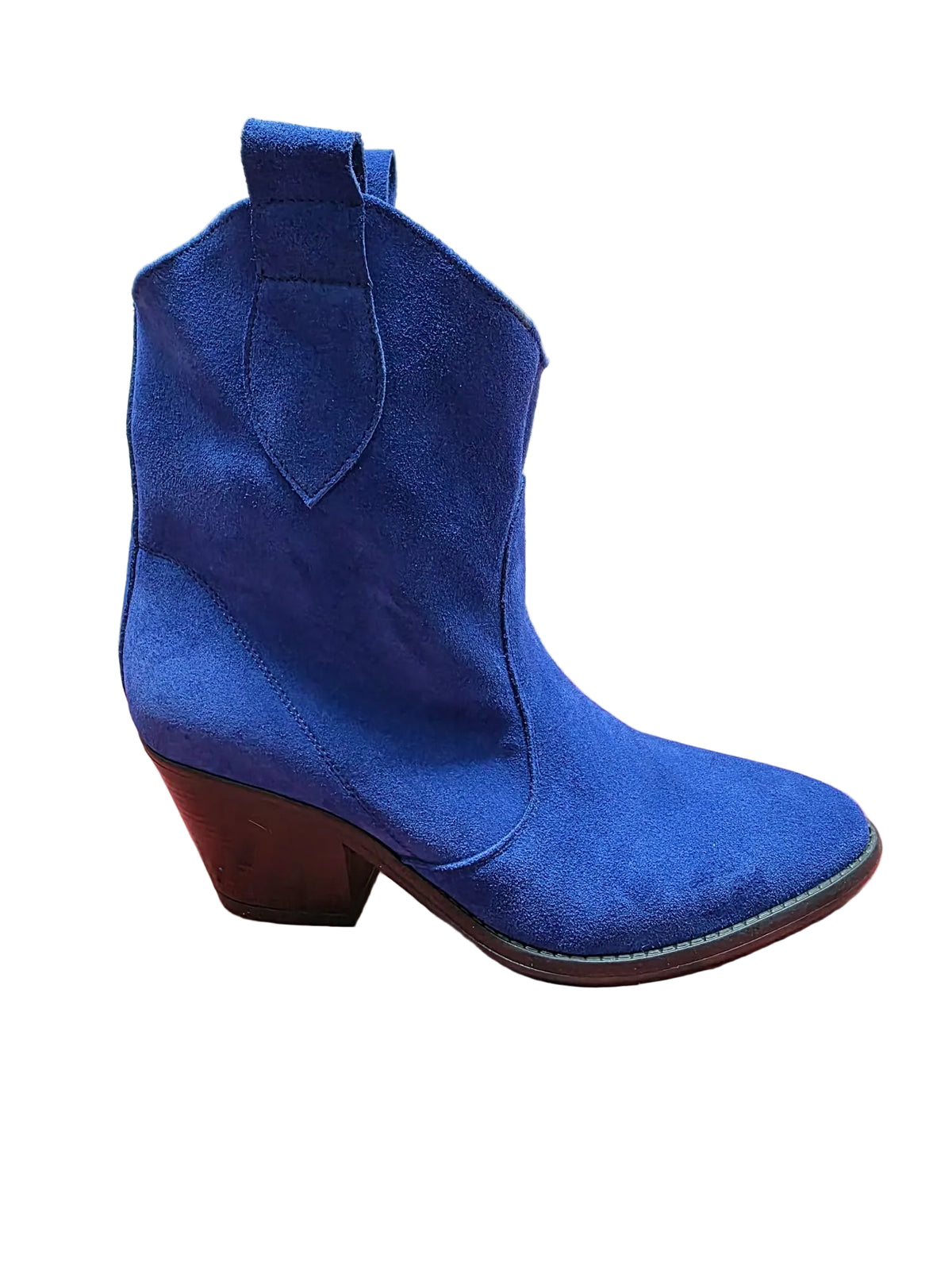 Botine Piele Naturala Sara Royal Blu Suede - Dolly Shoes