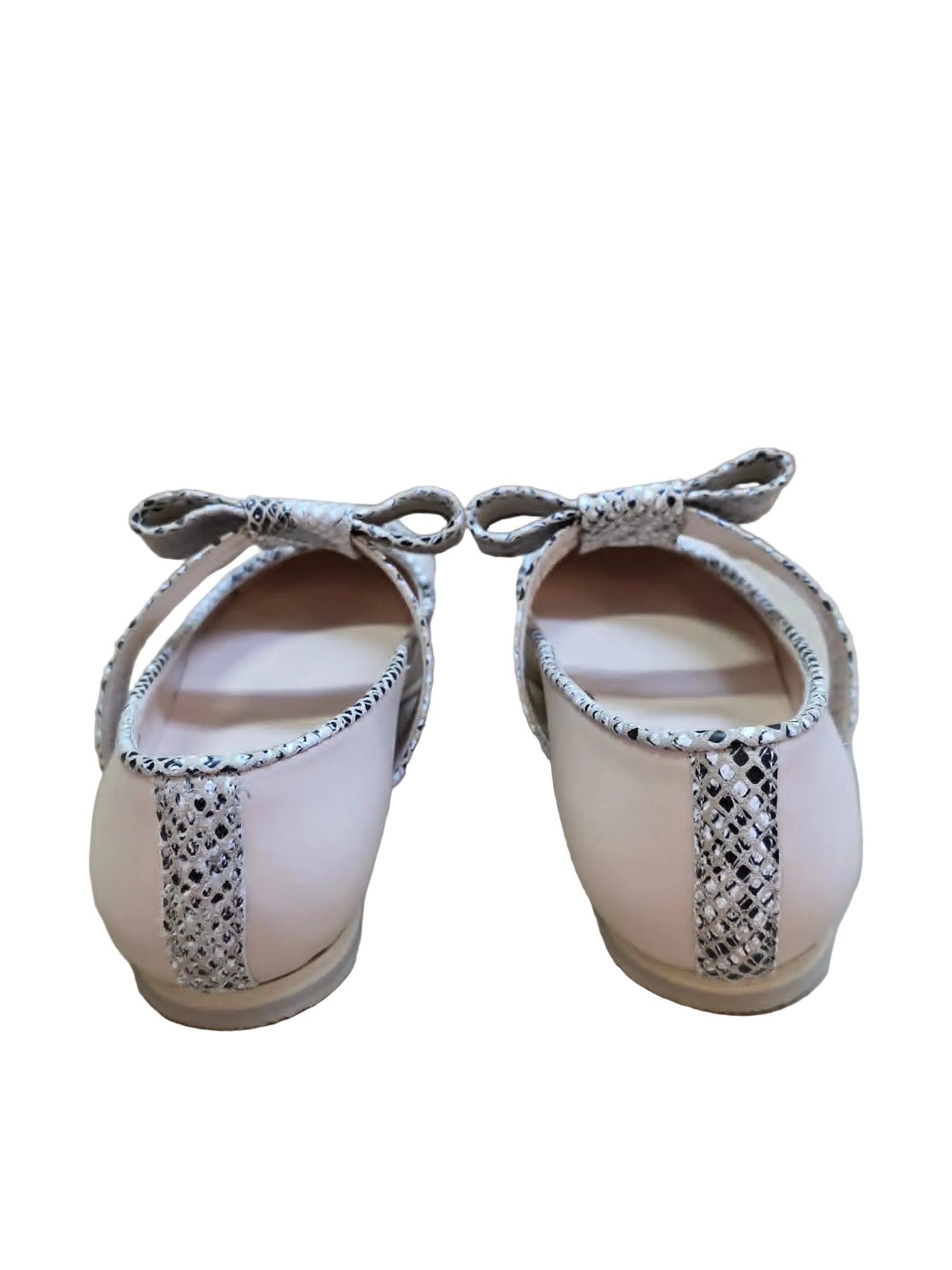 Balerini Piele Naturala Alina Beige Snake - Dolly Shoes