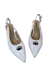 Pantofi Piele Naturala Feeling 58038 Ivory Patent
