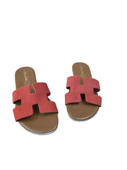 Papuci Piele Naturala Lux Vibe Italy Red Suede