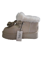 Ghete Piele Naturala  Tip UGG Solo Soprani Corky Beige