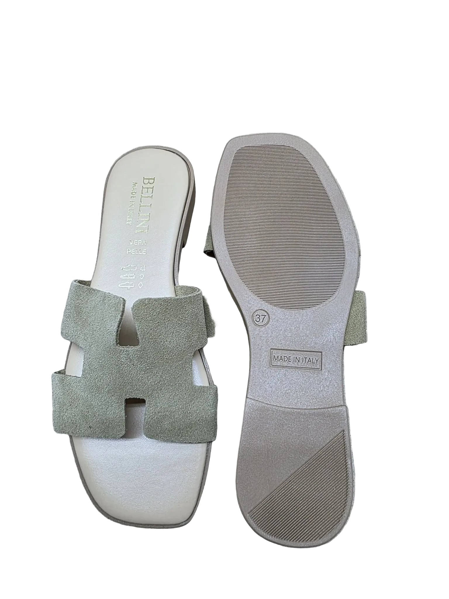 Papuci Piele Naturala Lux Vibe Taupe Suede Bellini