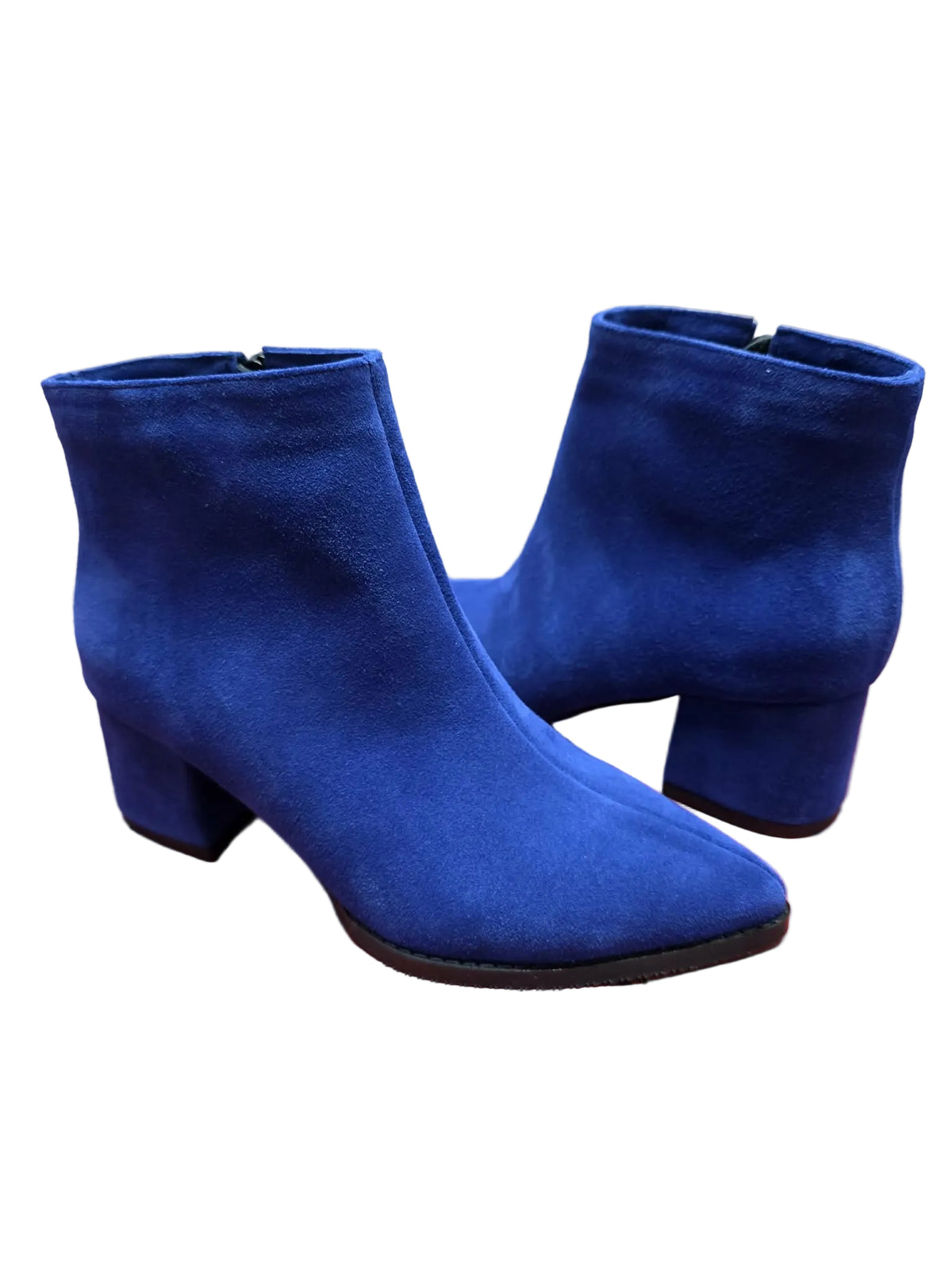 Botine Piele Naturala Savina Royal Blu  Suede - Dolly Shoes