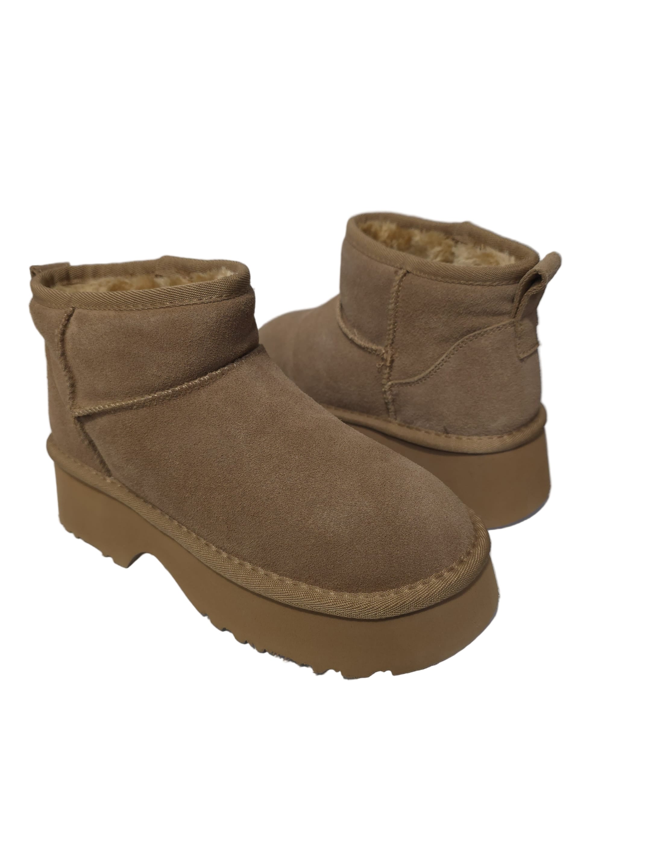 Ghete Piele Naturala Tip UGG 1274 Crosta Camel - Energy